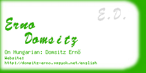erno domsitz business card